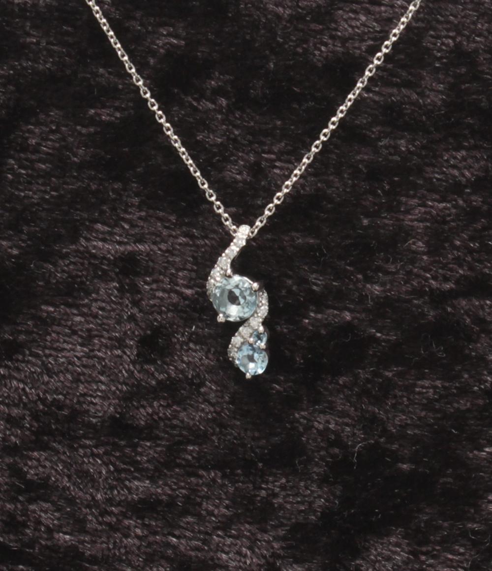 保証書付】STAR JEWELRY アクアマリンネックレス（K18WG） 【公式通販】