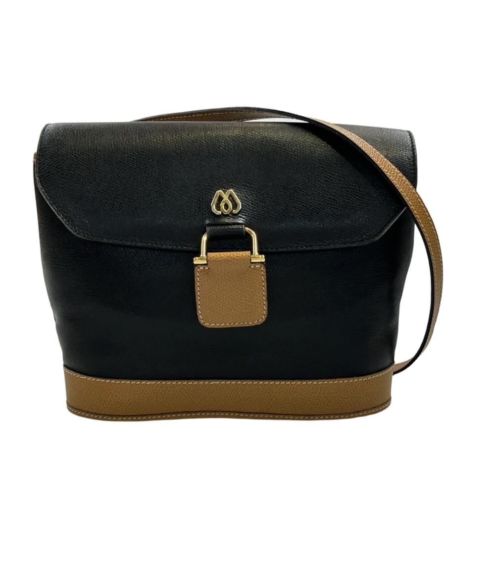 美品【MORABITO】オーストリッチ ショルダーバッグ ブラック ゴールド金具 美品【MORABITO】オーストリッチ ショルダーバッグ ブラック ゴールド