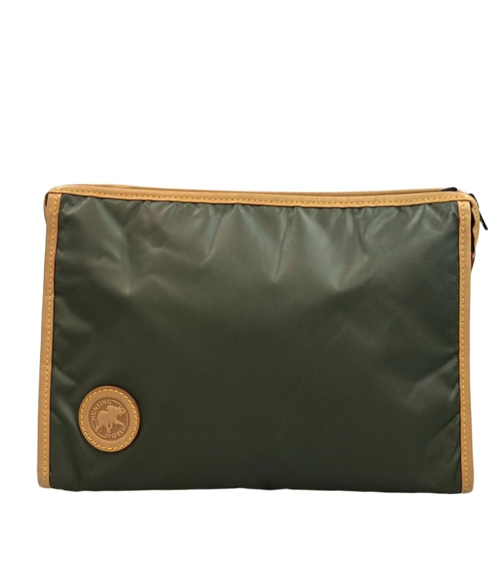 新品✨HUNTING WORLD クラッチバッグ バチュークロス ストラップ付き 美品】HUNTING WORLD ハンティングワールド クラッチバッグ