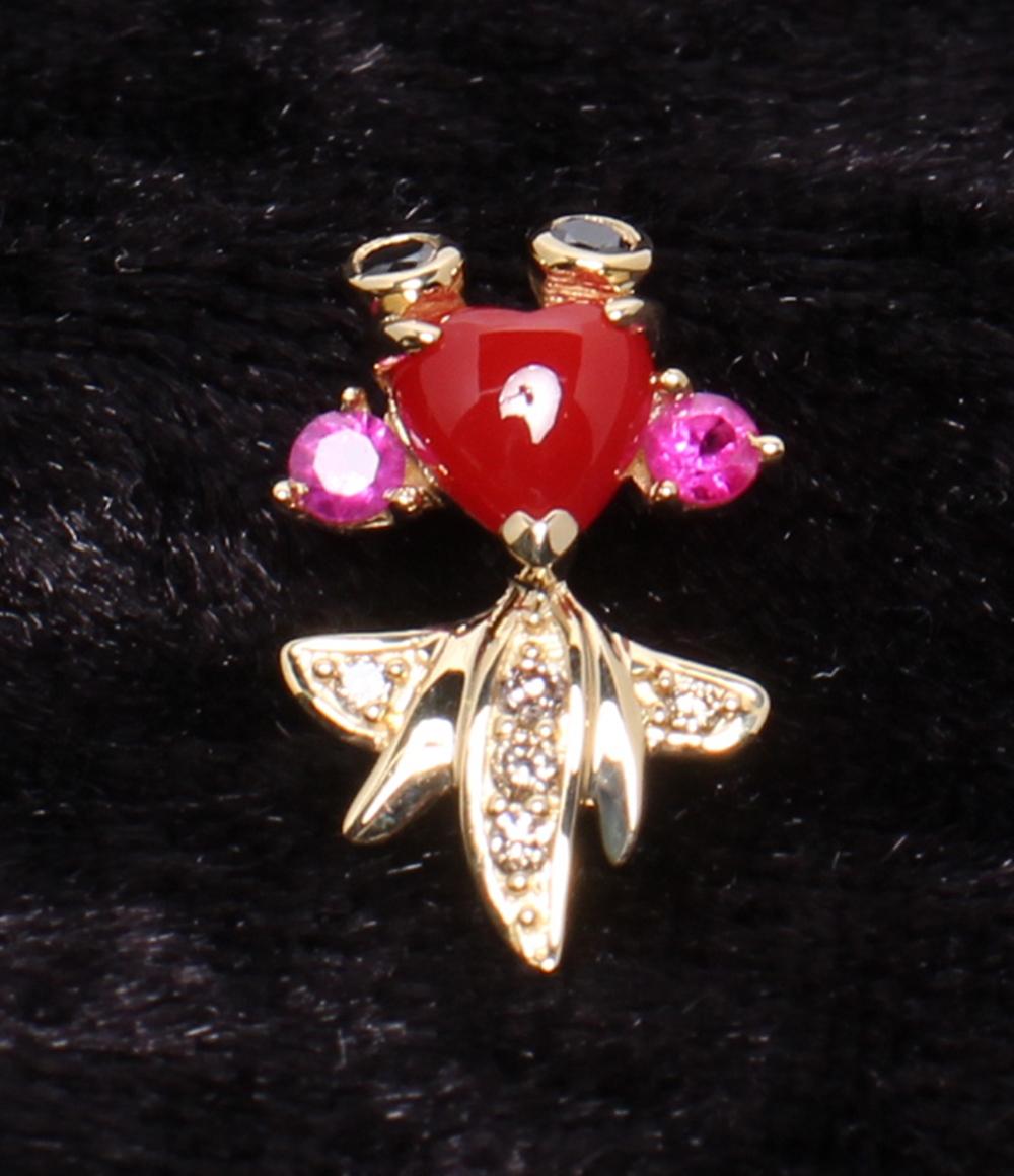 楽天市場】【中古】 美品 ペンダントトップ K14 ダイヤ 0.15ct ハート  