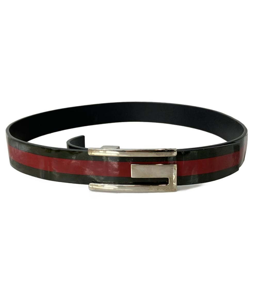 美品 GUCCI グッチ シェリーライン リングベルト ネイビー×レッド 美品 GUCCI グッチ シェリーライン リングベルト ネイビー
