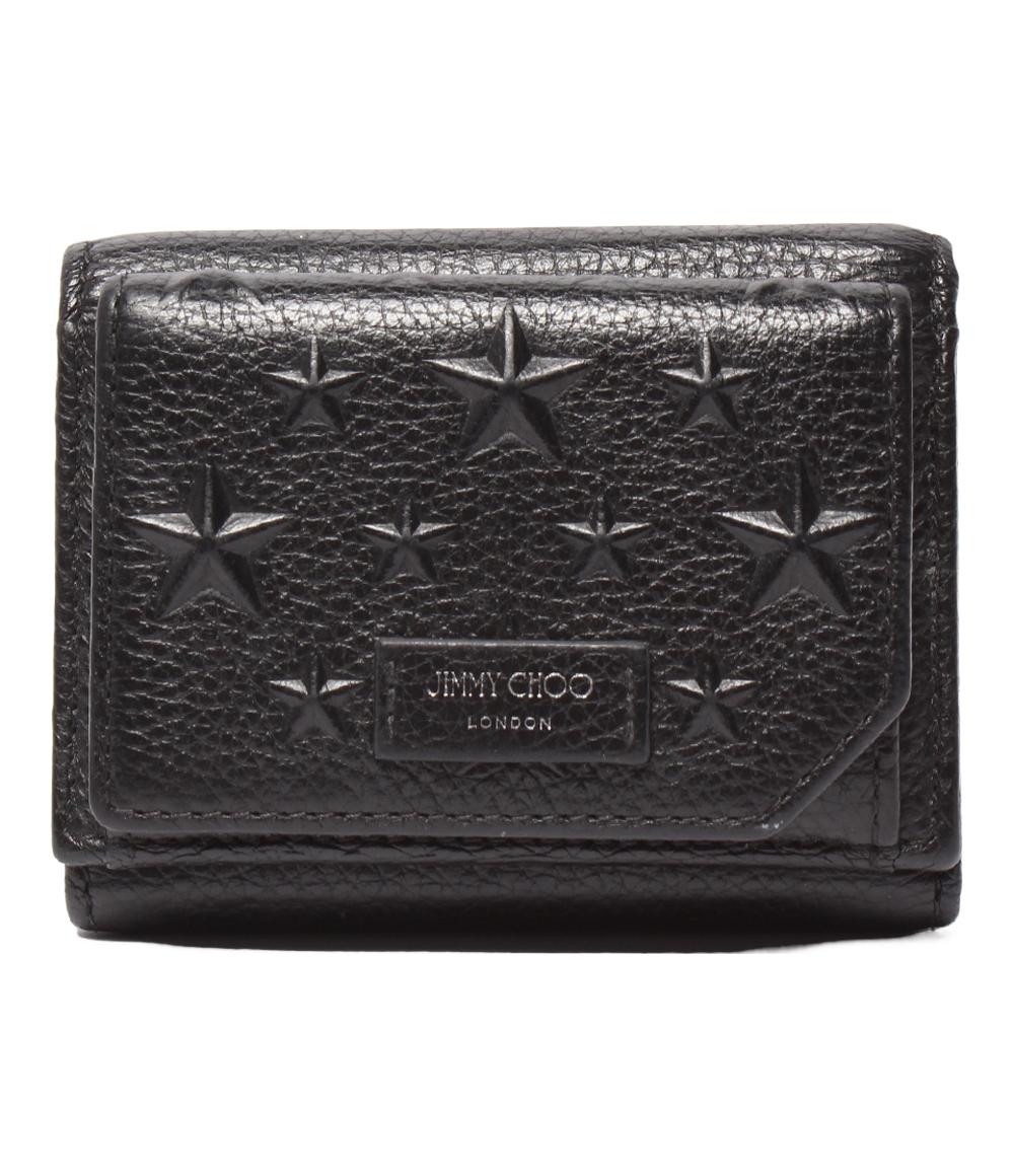 ぱすてるさん✨未使用‼️JIMMY CHOO 三つ折財布 黒 レザー JIMMY CHOO（ジミーチュウ） 財布 三つ折り Jimmy Choo NEMO UUF BLACK