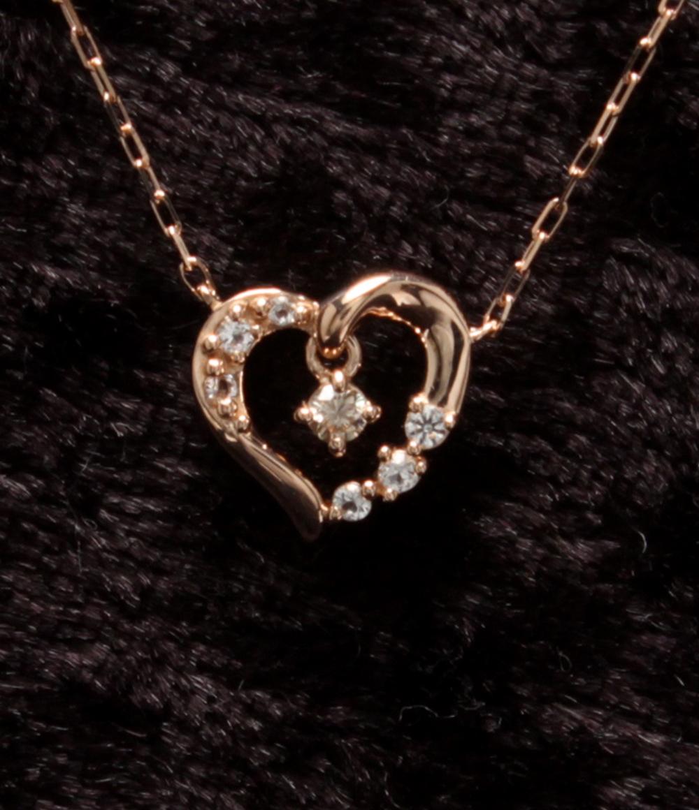 楽天市場】4℃(ヨンドシー) ネックレス ハート ダイヤモンド 18金