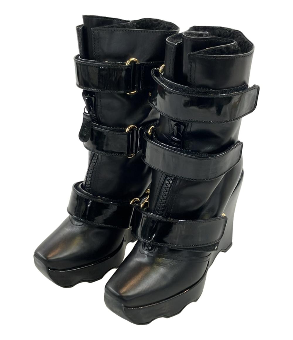 【7%OFFクーポン&500円OFFクーポン18日23:59迄】【中古】 訳あり ルイ・ヴィトン ウェッジブーツ レディース SIZE 34 (XS) LOUIS VUITTON