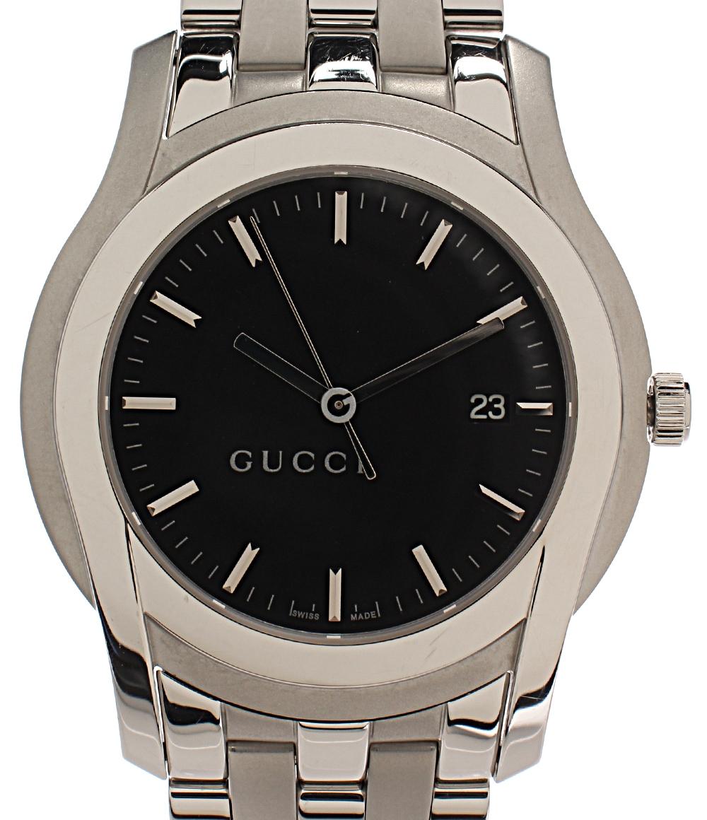 【1,000円OFFクーポン7日23:59迄】【中古】 グッチ 腕時計 クオーツ ブラック 5500XL メンズ GUCCI