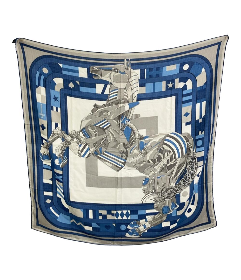【先着クーポン3日20時～10日1:59迄】【中古】 エルメス スカーフ カレ100 ROBOCABAR メンズ HERMES