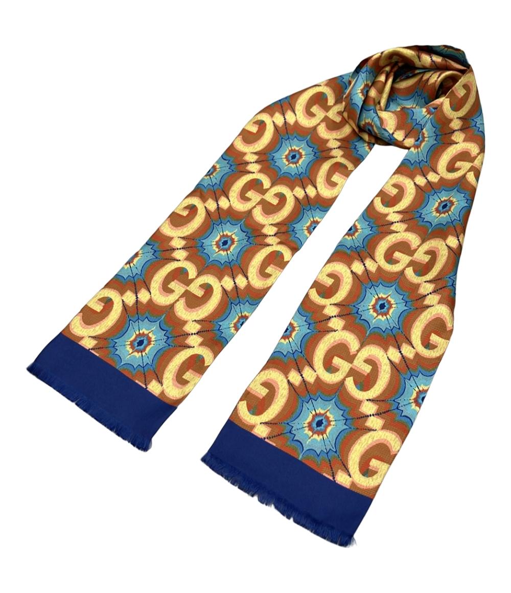 【先着クーポン3日20時～10日1:59迄】【中古】 美品 グッチ スカーフ シルク100% 100th Anniversary Limited Edition Scarf 692032 レディース メンズ GUCCI