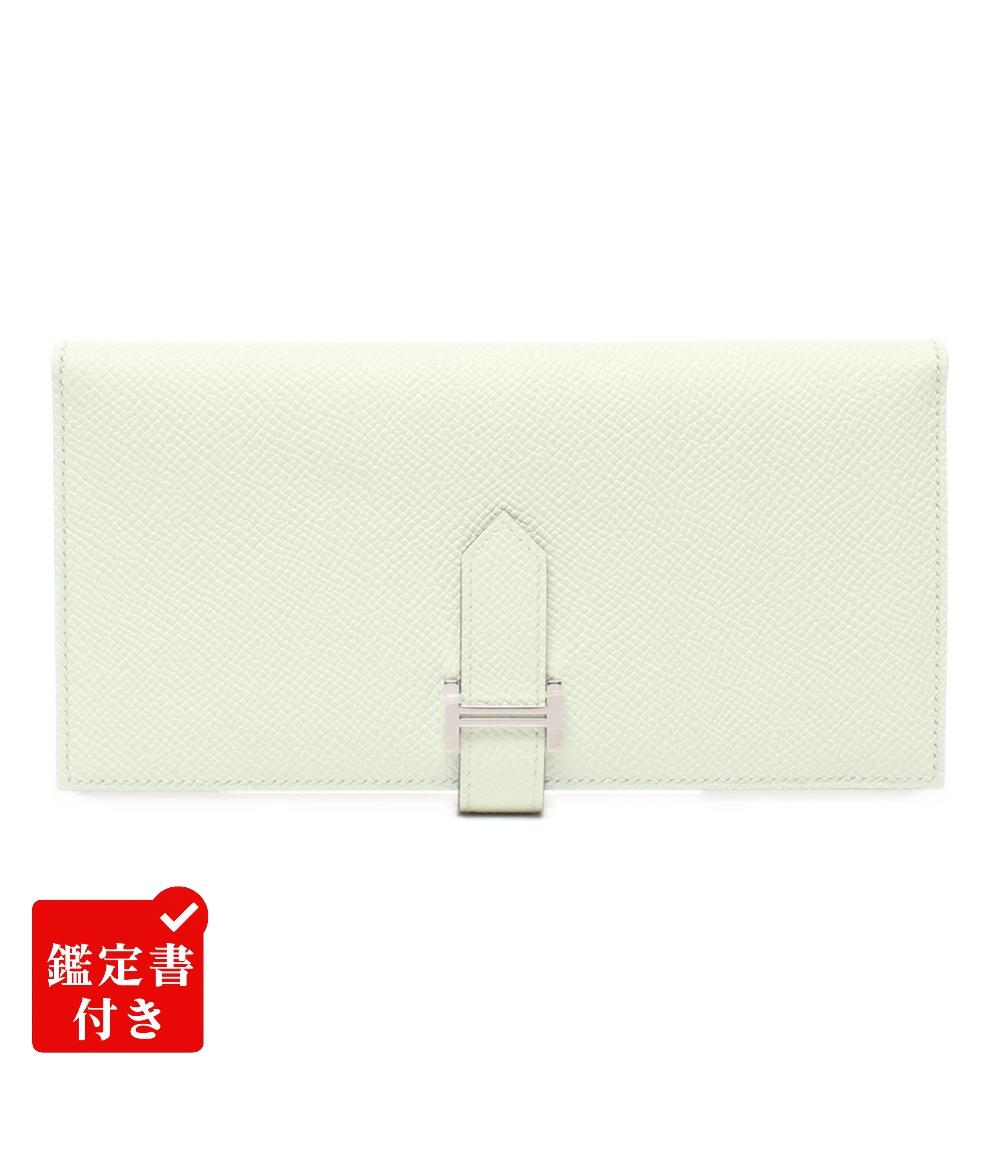【先着クーポン3日20時～10日1:59迄】【中古】 美品 エルメス 長財布 シルバー金具 B刻印 ヴェールフィズ ヴォーエプソン ベアンスフレ レディース HERMES 134,310円
