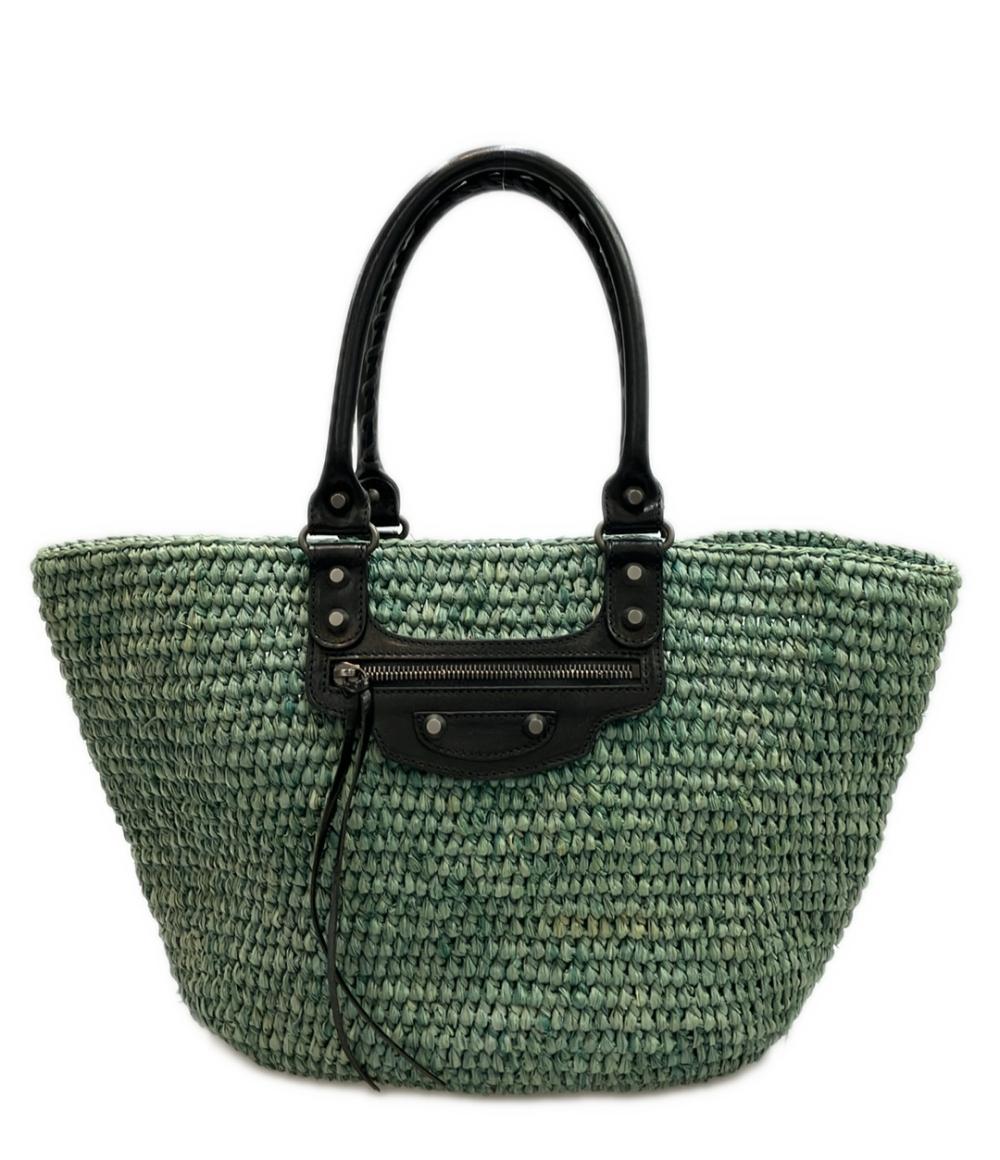 ★美品　バレンシアガ　ラフィア　ビストロ　パニエ　カゴバッグ ☆美品 バレンシアガ ラフィア ビストロ パニエ カゴバッグ BALENCIAGA