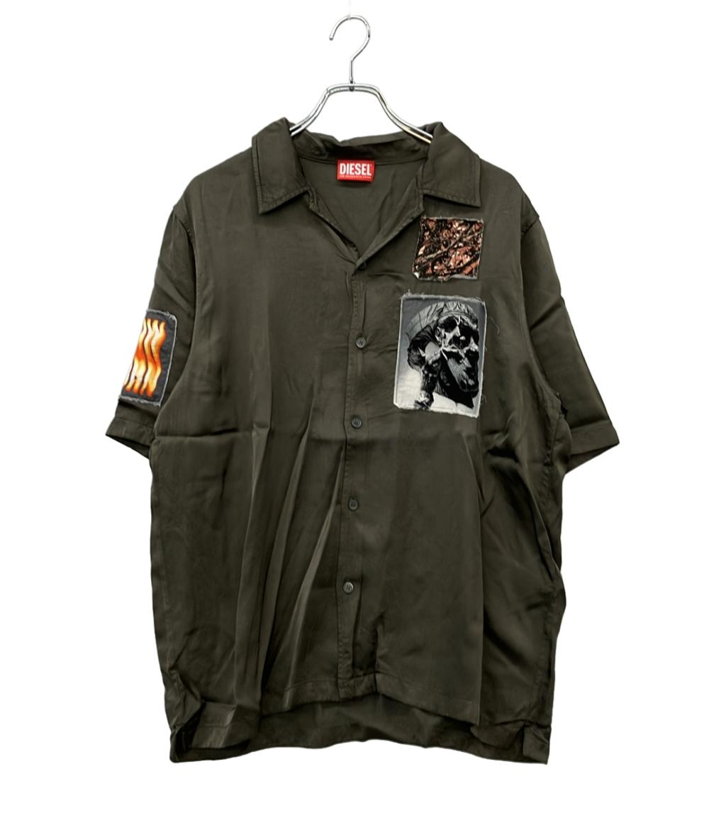 【先着クーポン3日20時～10日1:59迄】【中古】 ディーゼル 半袖シャツ 開襟シャツ オリーブ メンズ SIZE 48 (M) DIESEL