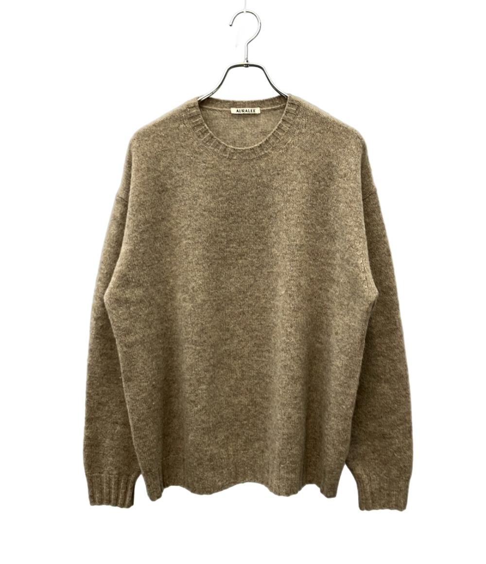 楽天市場】AURALEE 23aw SHETLAND WOOL CASHMERE KNIT P/O #BLACK SIZE