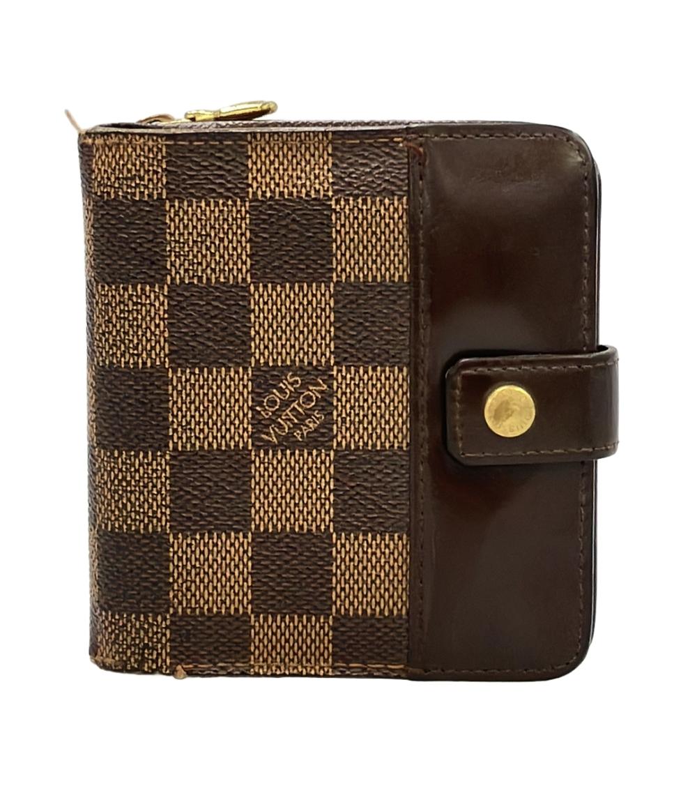 楽天市場】中古 ルイヴィトン ダミエ コンパクトジップ 二つ折り財布