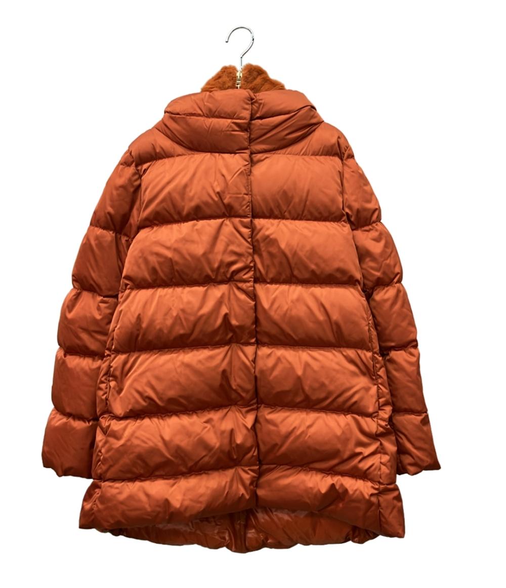 【全品5%OFF引き換え証14日23:59迄】【中古】 地獄ノ 落ちこむ上衣 フェイクファー 引き舟 ボンネット付き添い人 A-Shape はたご屋界面 落ちこむ厚地の外套 PI001753D レディース SIZE 42 (L) Herno