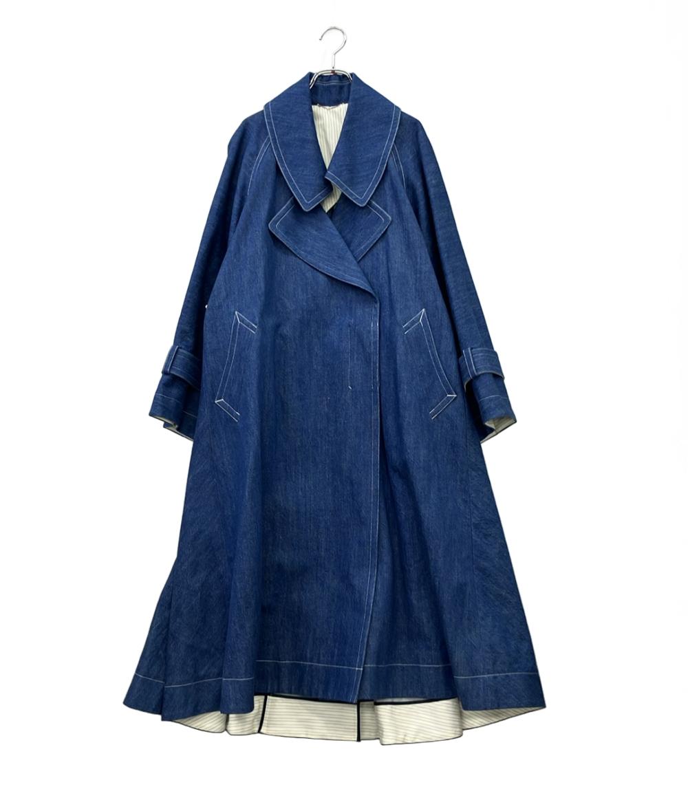 【先着引き換え証11日1:59迄】【中古】 美品 サポートサーフェス ジーンズ厚地の外套 曳き船付き添い人 大層らしい大きさ インディゴ レディース SIZE 1 (S) support surface