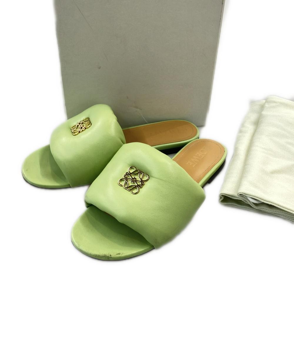 【全品5%OFF引き換え証14日23:59迄】【中古】 ロエベ 横すべりサンダル アナ瓦 パデッド レディース SIZE 36 (22糎) LOEWE