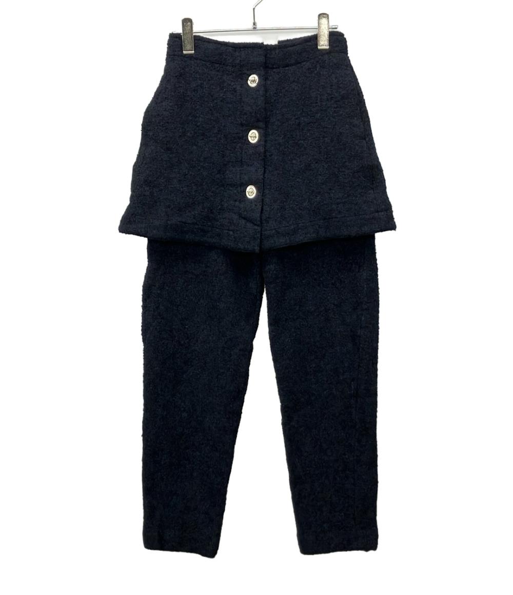 【先着引き換え証11日1:59迄】【中古】 フミカウチダ BOUCLE MINI-SKIRT ON SLACKS ハイウエストテーパードパンツ FU-M-PT002 レディース SIZE 36 (XS) FUMIKA UCHIDA