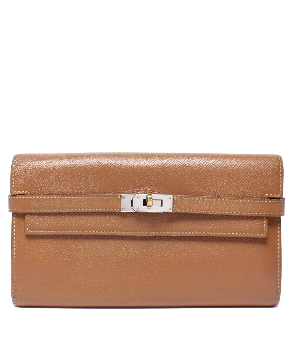 【中古】 エルメス 長財布 X刻印 シルバー金具 ヴォーエプソン ケリー・ウォレット レディース HERMES｜Rehello by BOOKOFF