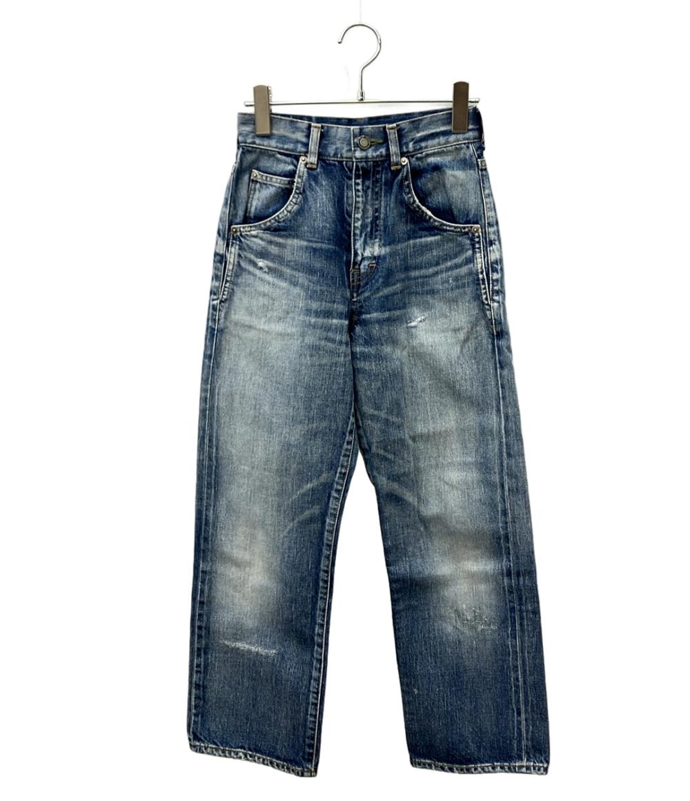 【先着クーポン3日20時～10日1:59迄】【中古】 サンローラン デニムパンツ ダメージ加工 70s CROP DENIM 635895 Y945P レディース SIZE 24 (XS) SAINT LAURENT