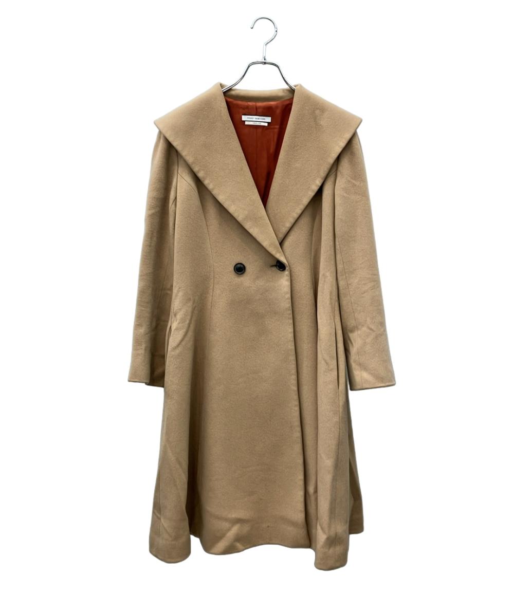 【1,000円OFFクーポン7日23:59迄】【中古】 フォクシー ニューヨーク コレクション ロングコート カシミヤ ダブルボタン キャメル  大きめの襟 フィット フレア 38940-MACFN102T レディース SIZE 40 (M) FOXEY NEW YORK COLLECTION
