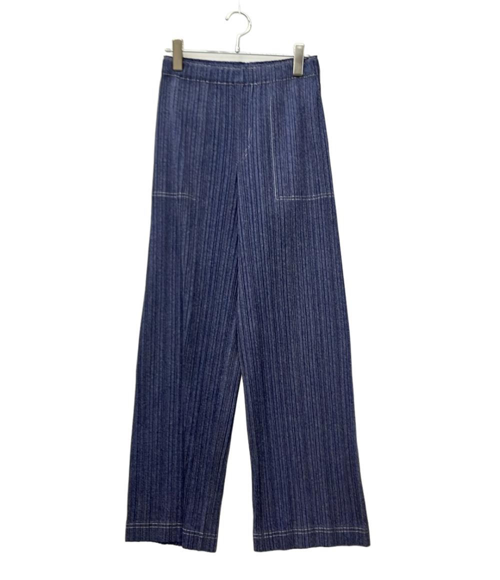 【先着クーポン19日20時～26日1:59迄】【中古】 プリーツプリーズ イージーパンツ 25AW COTTON DENIM PP53JF243 レディース SIZE 5 (XL) PLEATS PLEASE｜Rehello by BOOKOFF