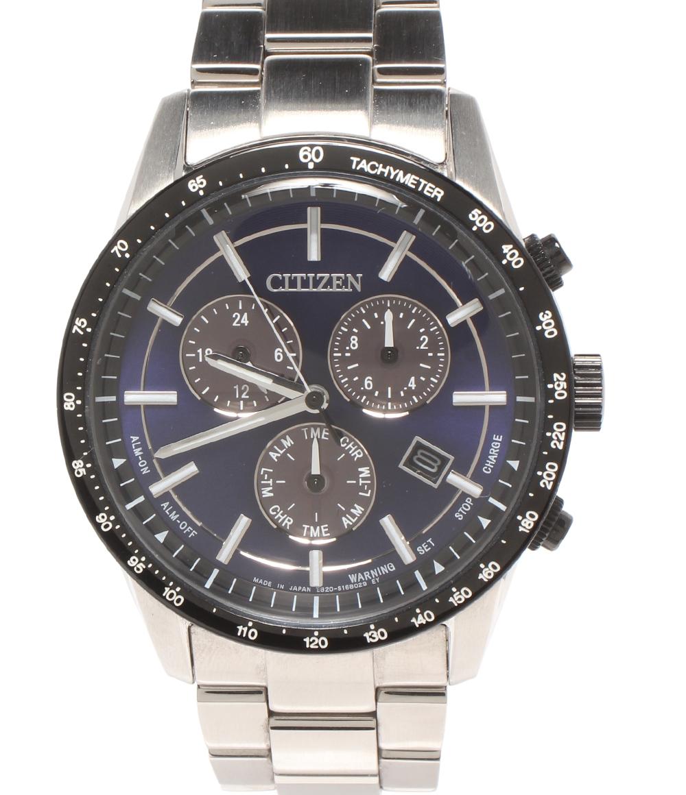 【中古】 美品 シチズン ウオッチ エコ運転 ソーラー 黒いこと E820-S122635 メンズ CITIZEN