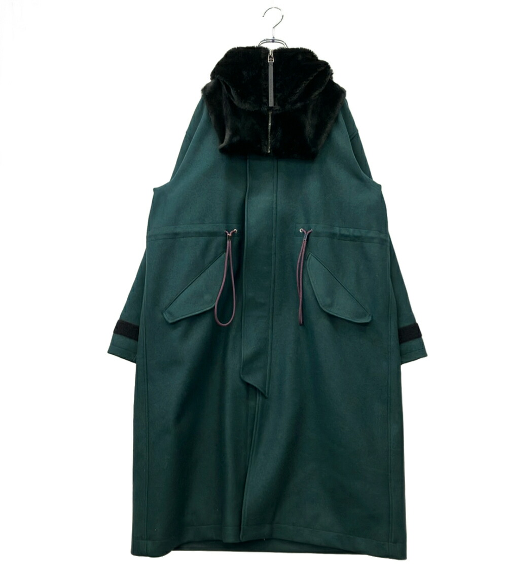 【全品5%OFF引き換え証1日23:59迄】【中古】 ソーイ ロング厚地の外套 アーミーコート with リムーバブルフーディ ダブルジップ スナップボタン 厚地の外套大きさ ミリタリー絵図面 1203-90-002 メンズ SIZE 1 (S) soe