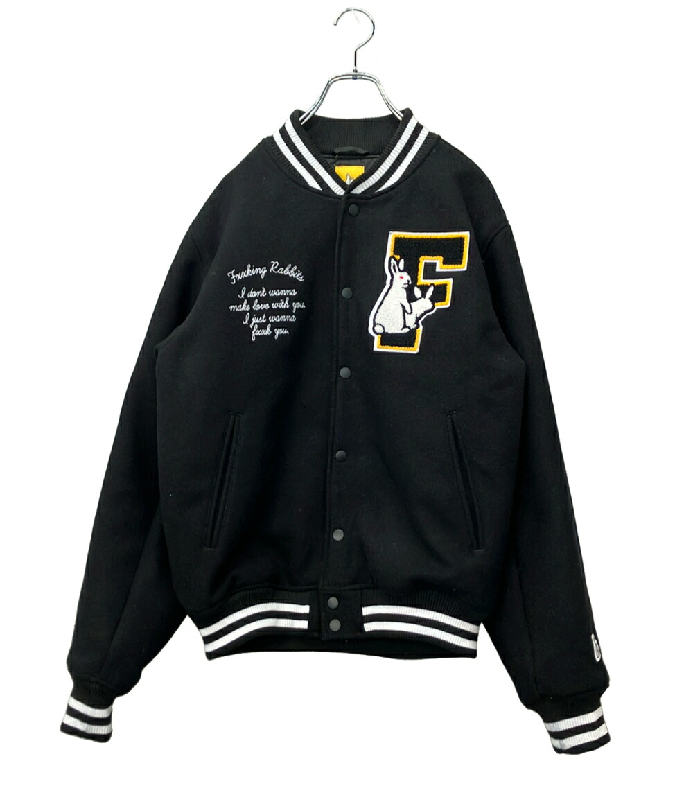 【先着クーポン券11日1:59迄】【中古】 エフアールツー スタジャン スナップボタン Rabbits Emblem Varsity Jacket メンズ SIZE M FR2