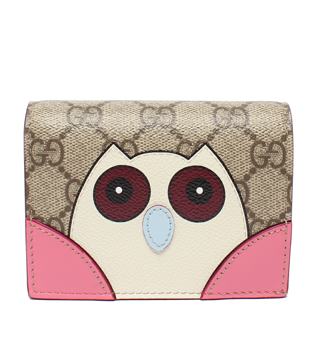 【全品5%OFF引き換え証1日23:59迄】【中古】 美品 グッチ 二つ折り紙入れ GGスプリーム 帆布 ミニ ウォレット 毛の荒物 オウル 818767･0416 レディース GUCCI