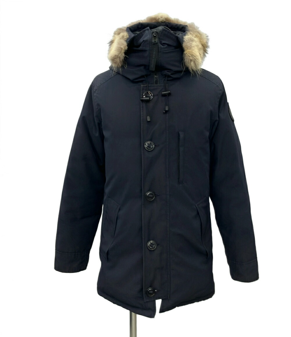 【全品5%OFF引き換え証14日23:59迄】【中古】 カナダグース 落ちこむ厚地の外套 BLACK LABEL 毛皮付き添い人 向こう正面名取り草 ダブルジップ CHATEAU PARKA 3426MB メンズ SIZE XS CANADA GOOSE