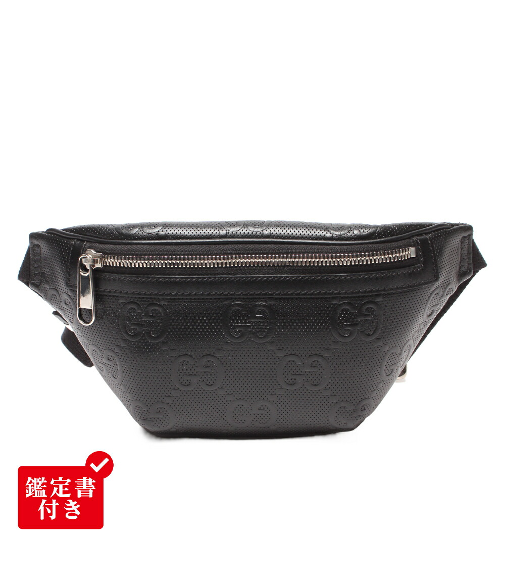 【先着クーポン19日20時～26日1:59迄】【中古】 美品 グッチ ウエストポーチ ボディバッグ GGエンボス 658582 325040 メンズ GUCCI｜Rehello by BOOKOFF