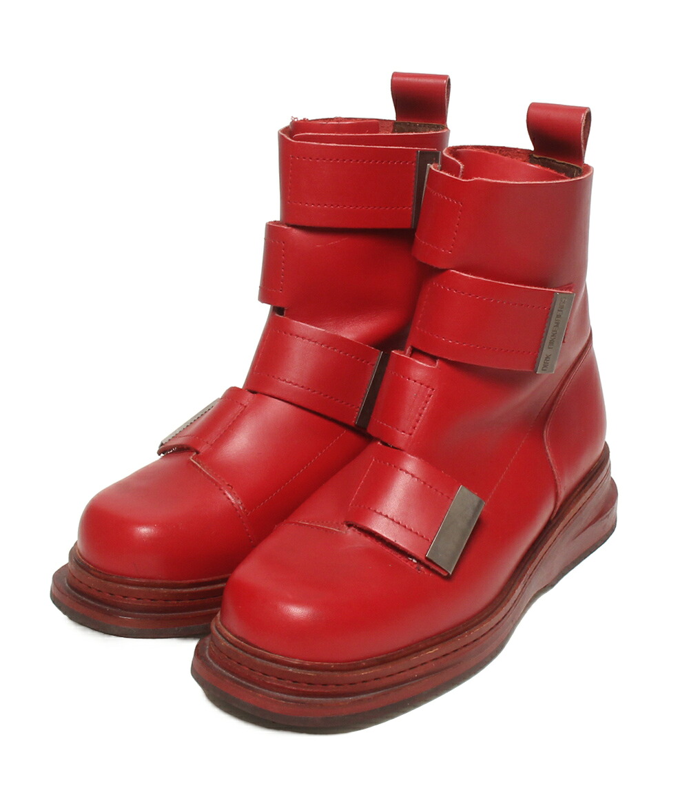 【先着クーポン19日20時~26日1:59迄】【中古】 ダークビッケンバーグ ベルクロブーツ レッド メンズ SIZE 41 DIRK BIKKEMBERGS|Rehello by BOOKOFF