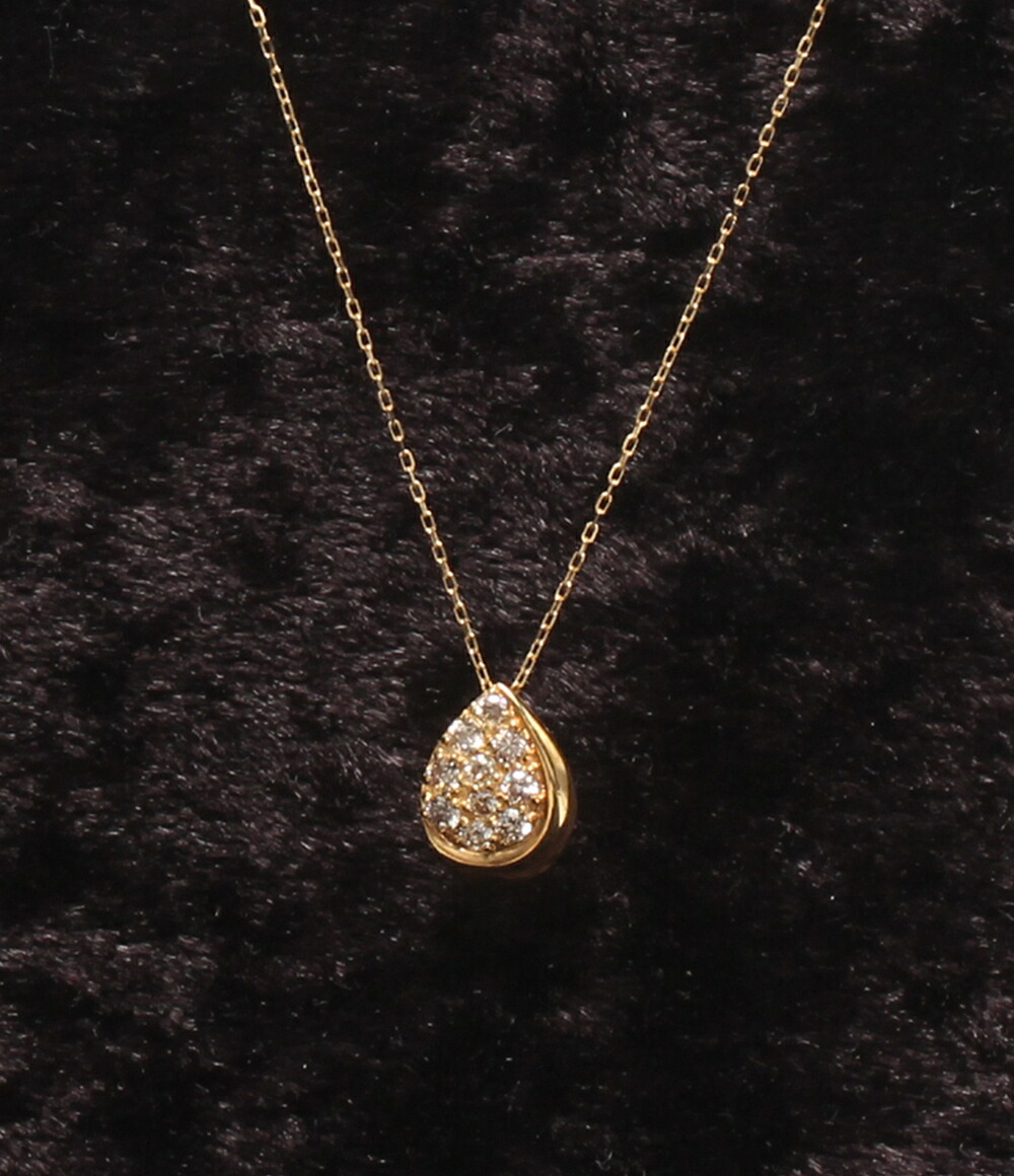 【先着クーポン19日20時～26日1:59迄】【中古】 美品 ネックレス K18 ダイヤ 0.20ct 雫モチーフ レディース｜Rehello by BOOKOFF