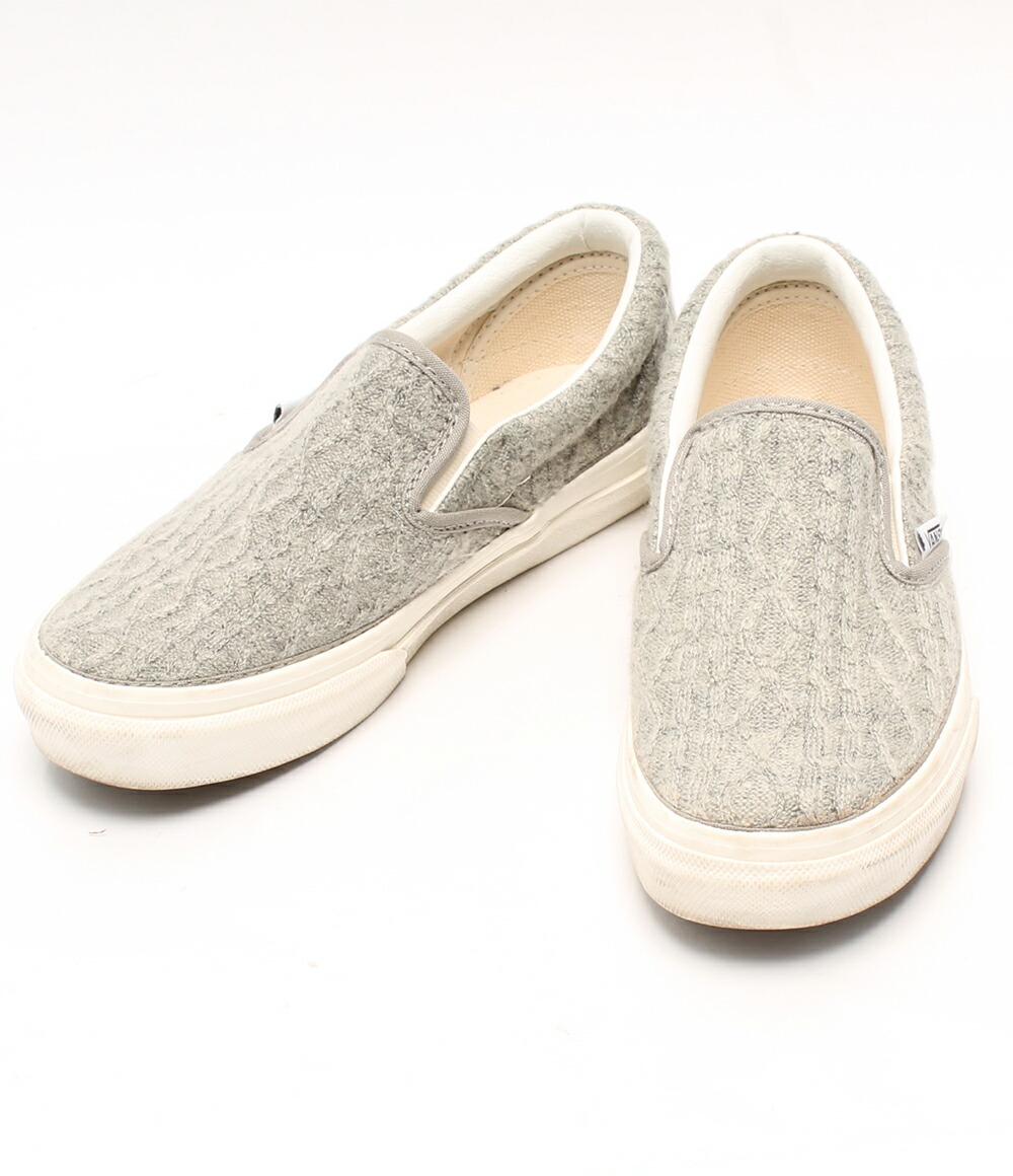 5cm(s)灰色电缆编织物懒汉鞋vans女士