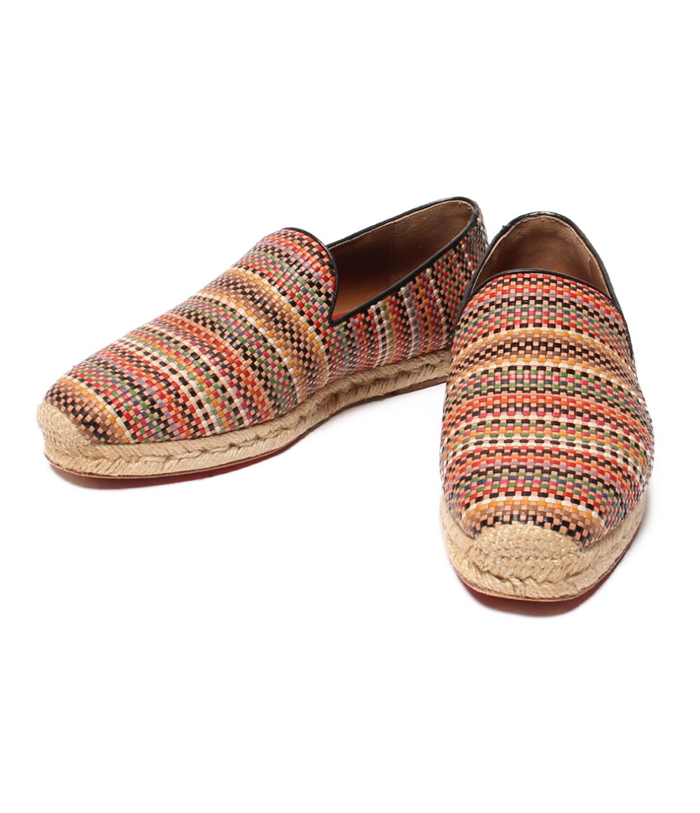 人気のファッションブランド スリッポン 中古 クリスチャンルブタン Louboutin Christian S 40 Size メンズ Tresse Flat Relax エスパドリーユ スリッポン Www Ethiopianreporter Com