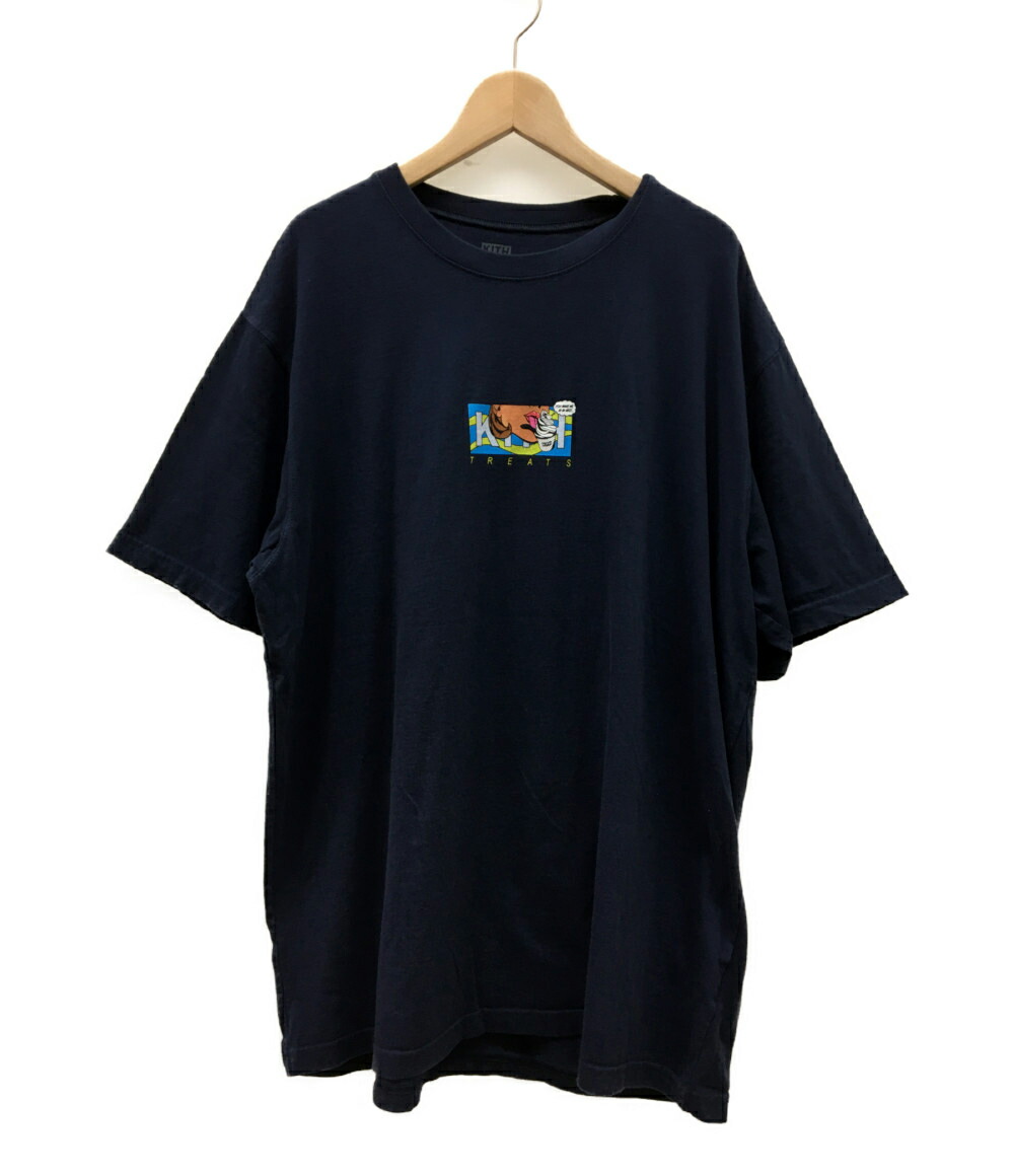 かわいい新作 Kith Xl Size メンズ コットン ネイビー プリント Tシャツ 半袖 aw キス 中古 Tシャツ カットソー 1 18 157 234