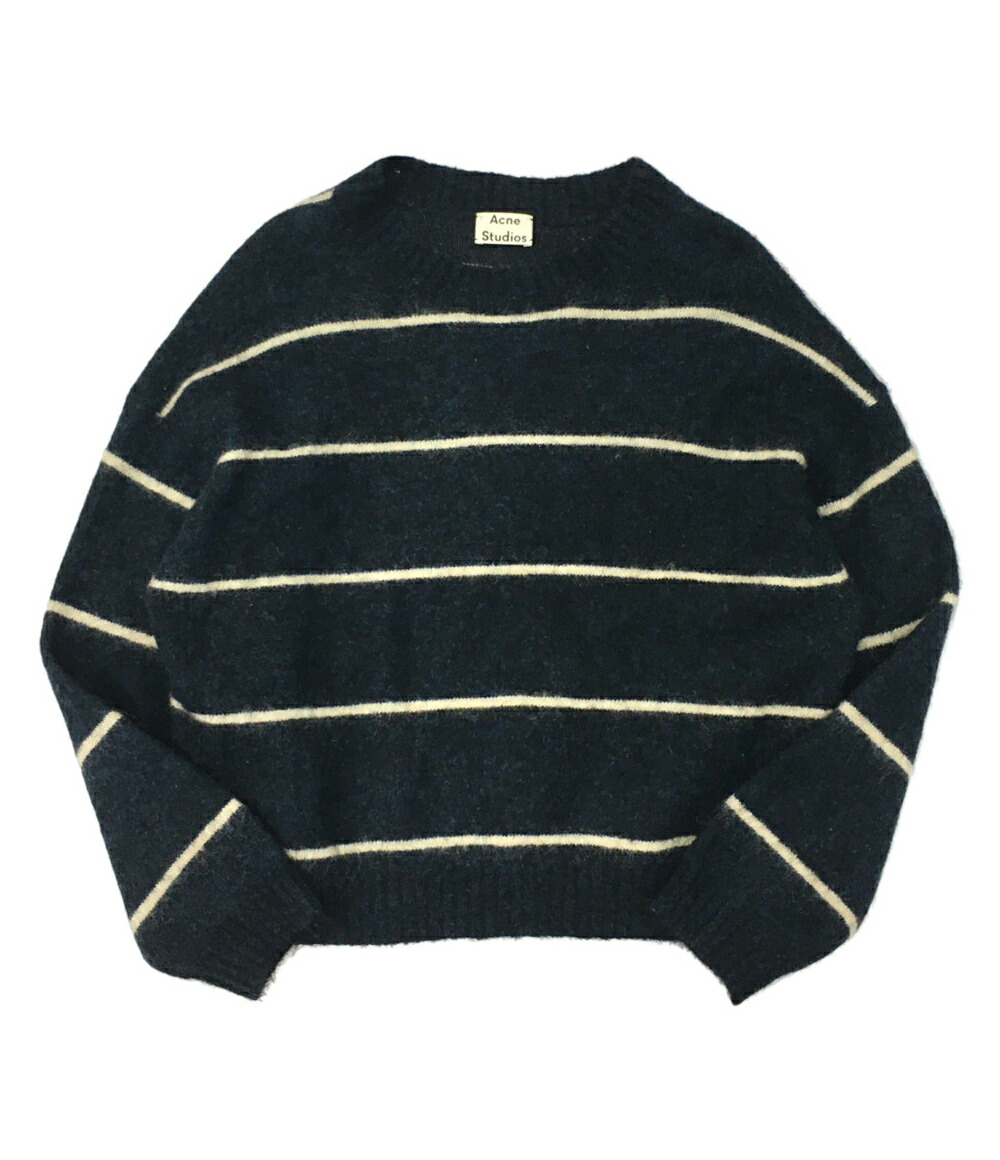 中古 アクネストゥディオズ モヘアニット ボーダー ネイビー メンズ Size S Acne Studios Liceochiloe Cl