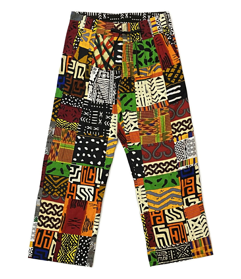 【中古】 モニタリー ワイドドロップパンツ wide drop pants african wax block print メンズ SIZE S MONITALY