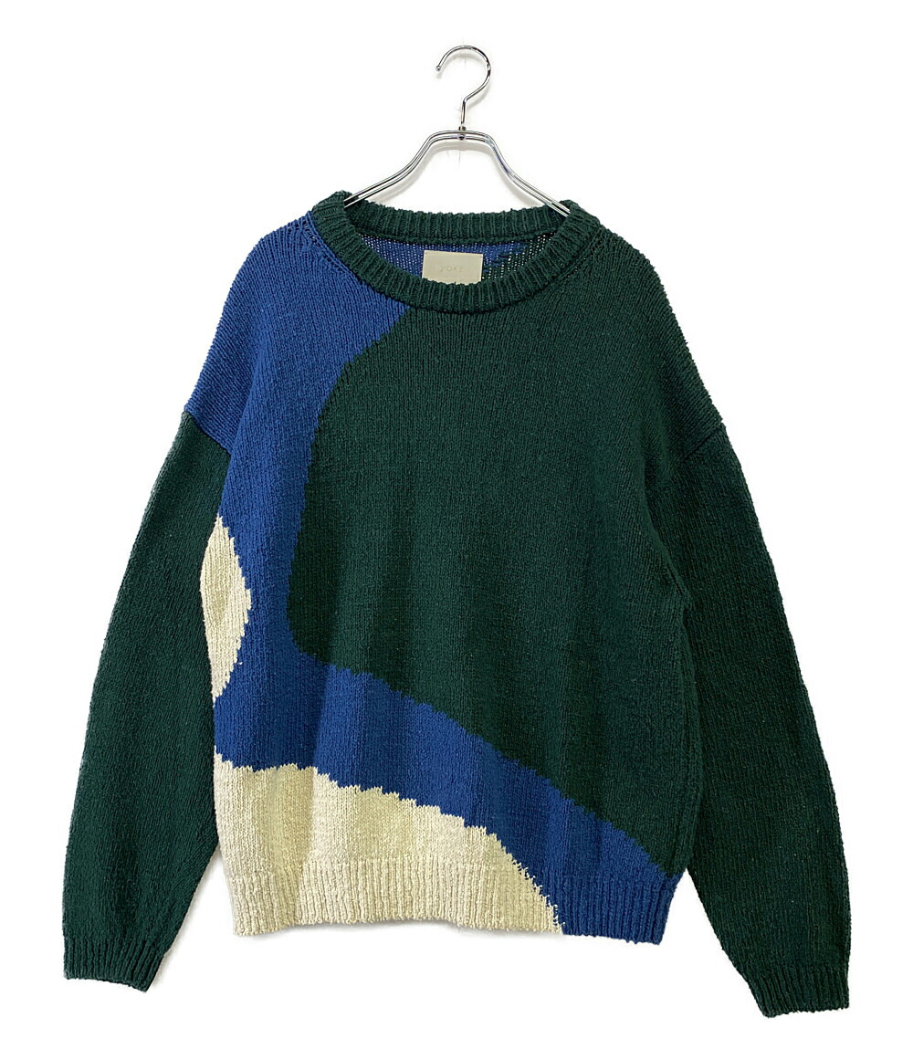YOKE ブッシーコットンクルーネック　ブルー　size1 YOKE ブッシーコットンクルーネック ブルー size1 YOKE ブッシー