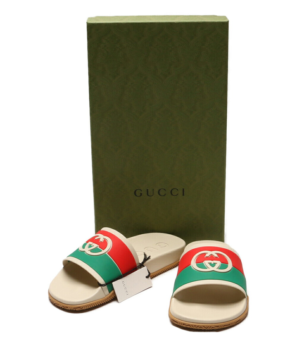 GUCCI 38 シグネチャーサンダル レザー ラバーサンダル　GG GUCCI 38 シグネチャーサンダル レザー ラバーサンダル GG GUCCI