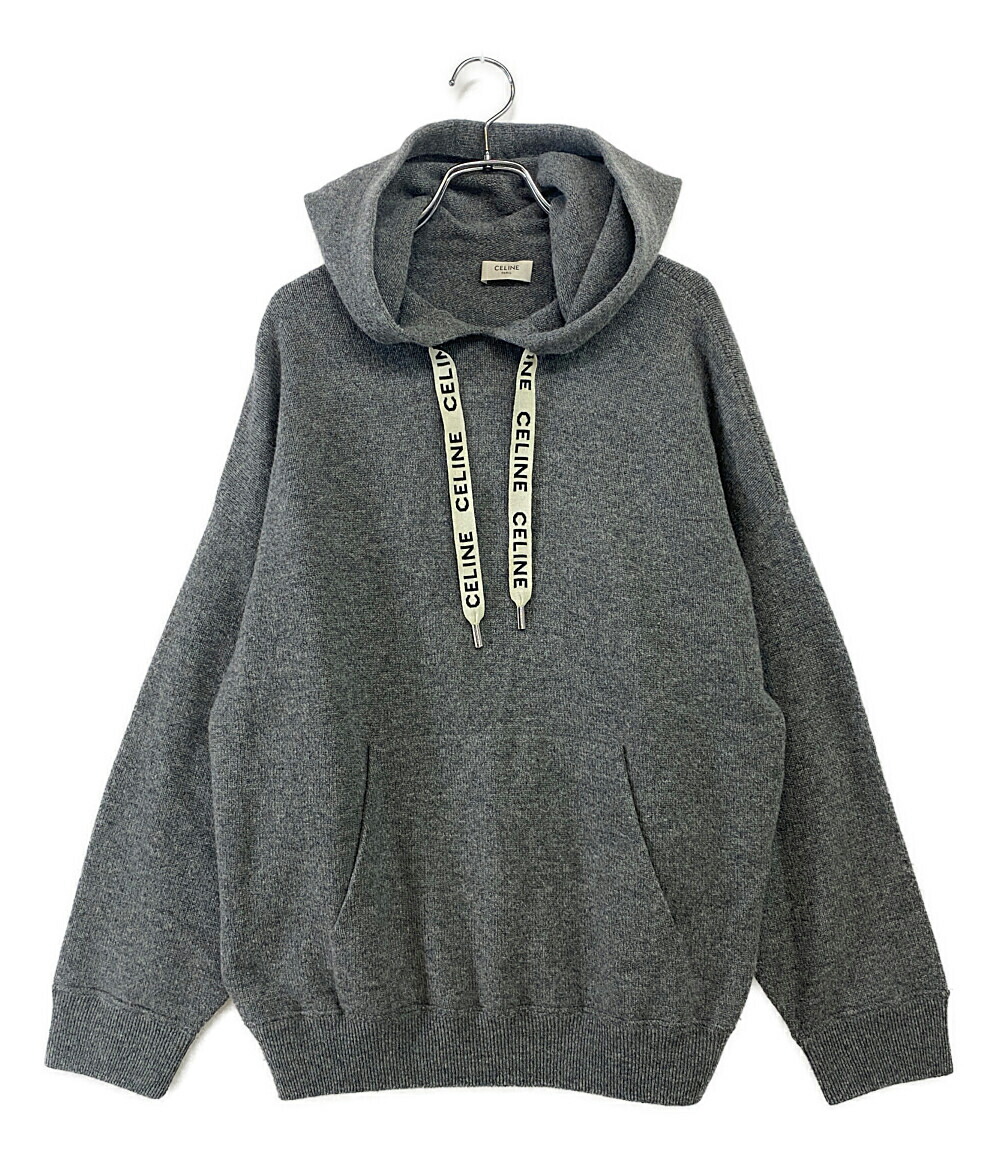 【CELINE】CELINE HOODED フードセーター リブ編み ウール 楽天市場】セリーヌ CELINEパッチ付き ルーズフードセーター