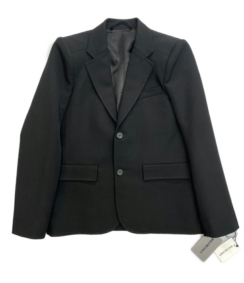 【BALENCIAGA】ウール ダブルジャケット ブラック BALENCIAGA (バレンシアガ) Double-Breasted Blazer Jacket