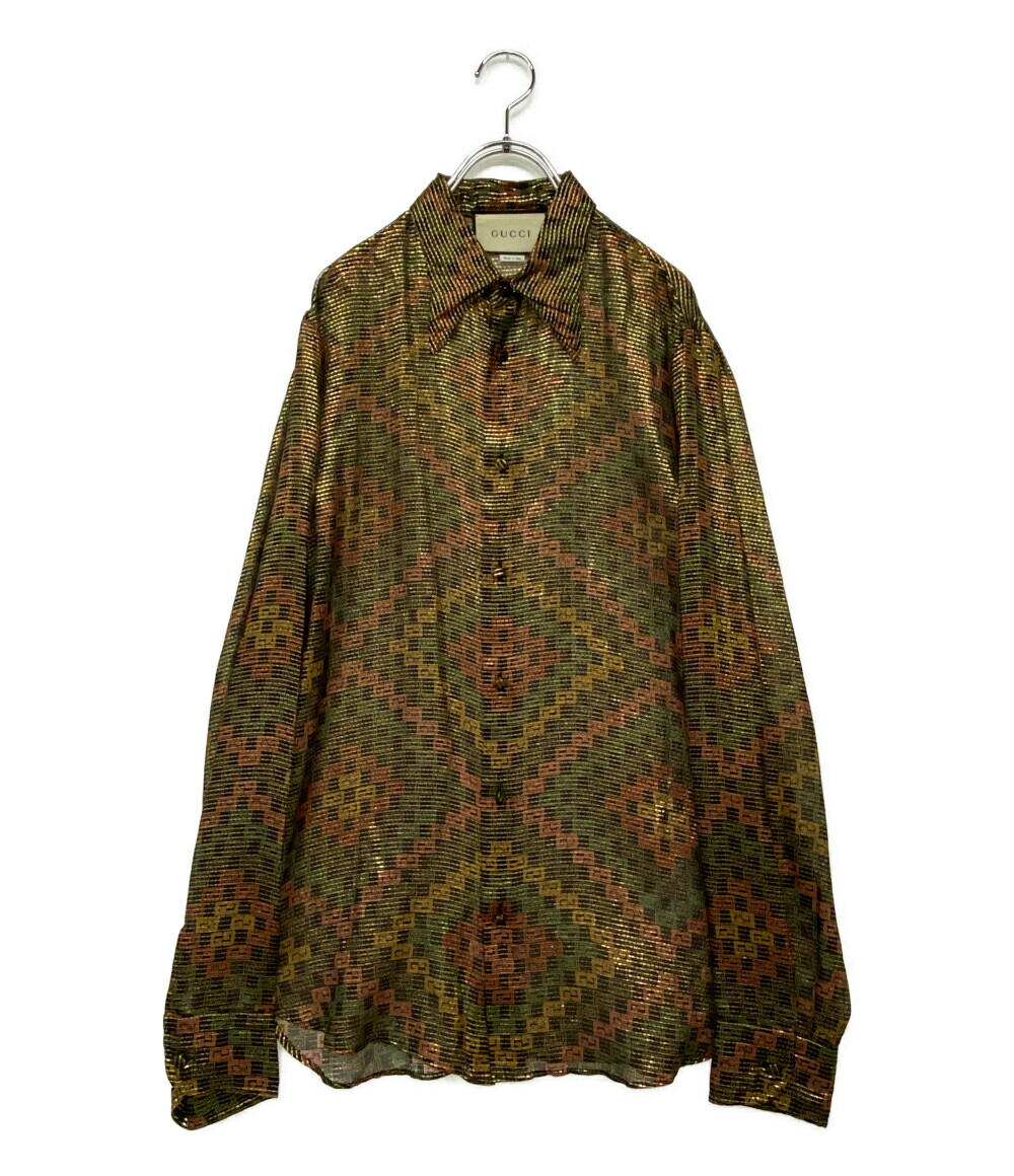 GUCCI 馬具モチーフ 半袖シャツ ブラウン GUCCI グッチ×ADIDAS GG SHIRT アディダス GG柄 ポロシャツ