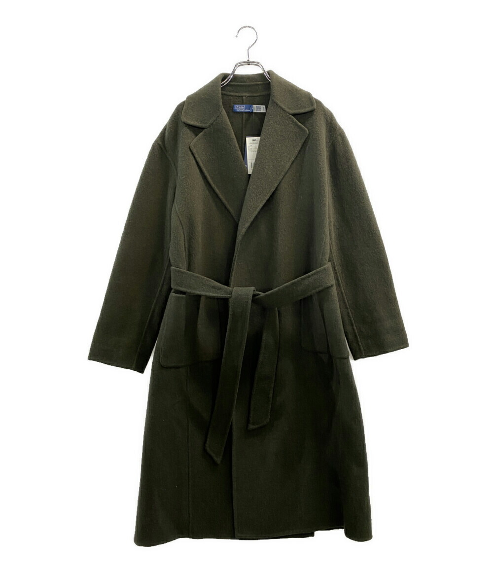 ローレンラルフローレン ベルテッドコート ダブル カシミヤ混 ロゴ