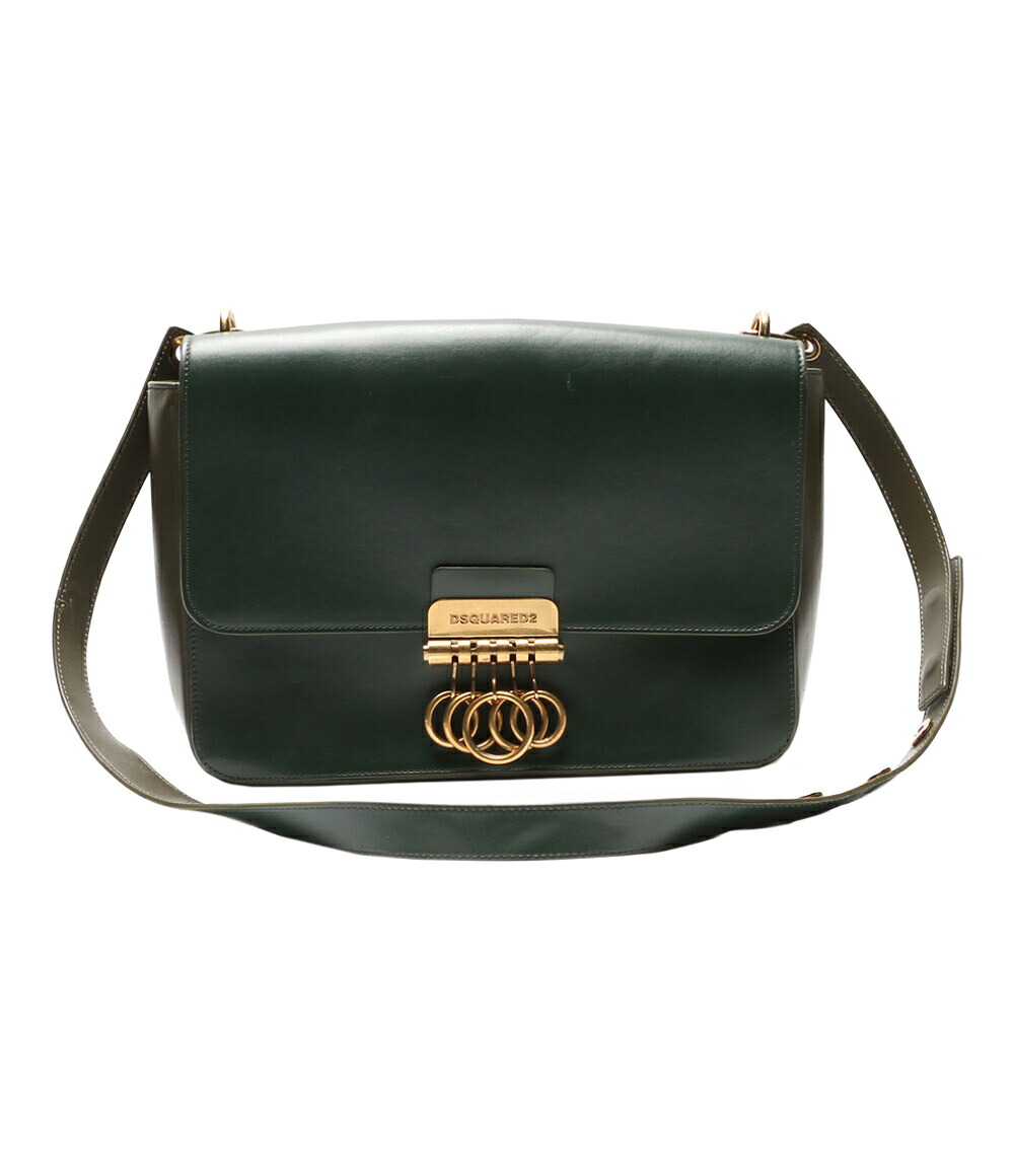 【中古】 ディースクエアード ショルダーバッグ Shoulder Bag Green Big KEY Leather メンズ DSQUARED2