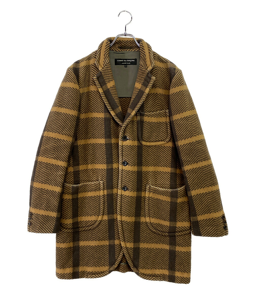 【中古】 コムデギャルソンオムプリュス 毛糸読み合わせる厚地の外套 駱駝 PL-J092 メンズ SIZE S COMME des GARCONS HOMME PLUS