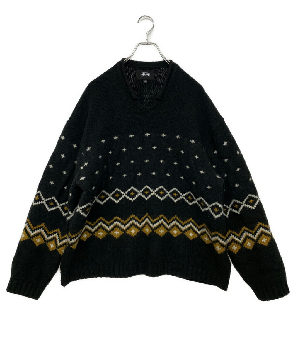 【Stussy】 グラデーション Vネックセーター XL Stussy】 グラデーション Vネックセーター XL