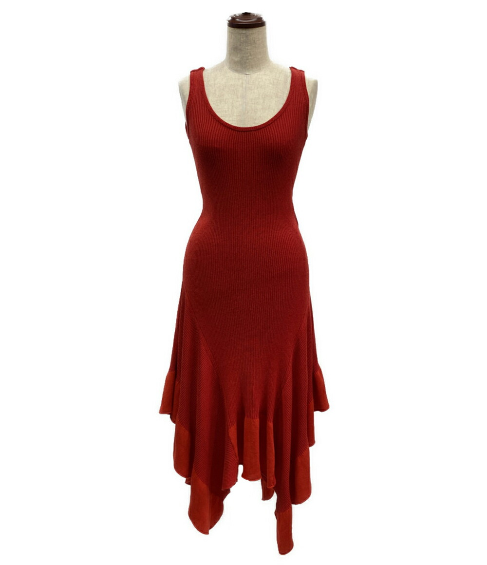 【中古】 ステラマッカートニー リブニットワンピースドレス レッド レディース SIZE 34 STELLA McCARTNEY