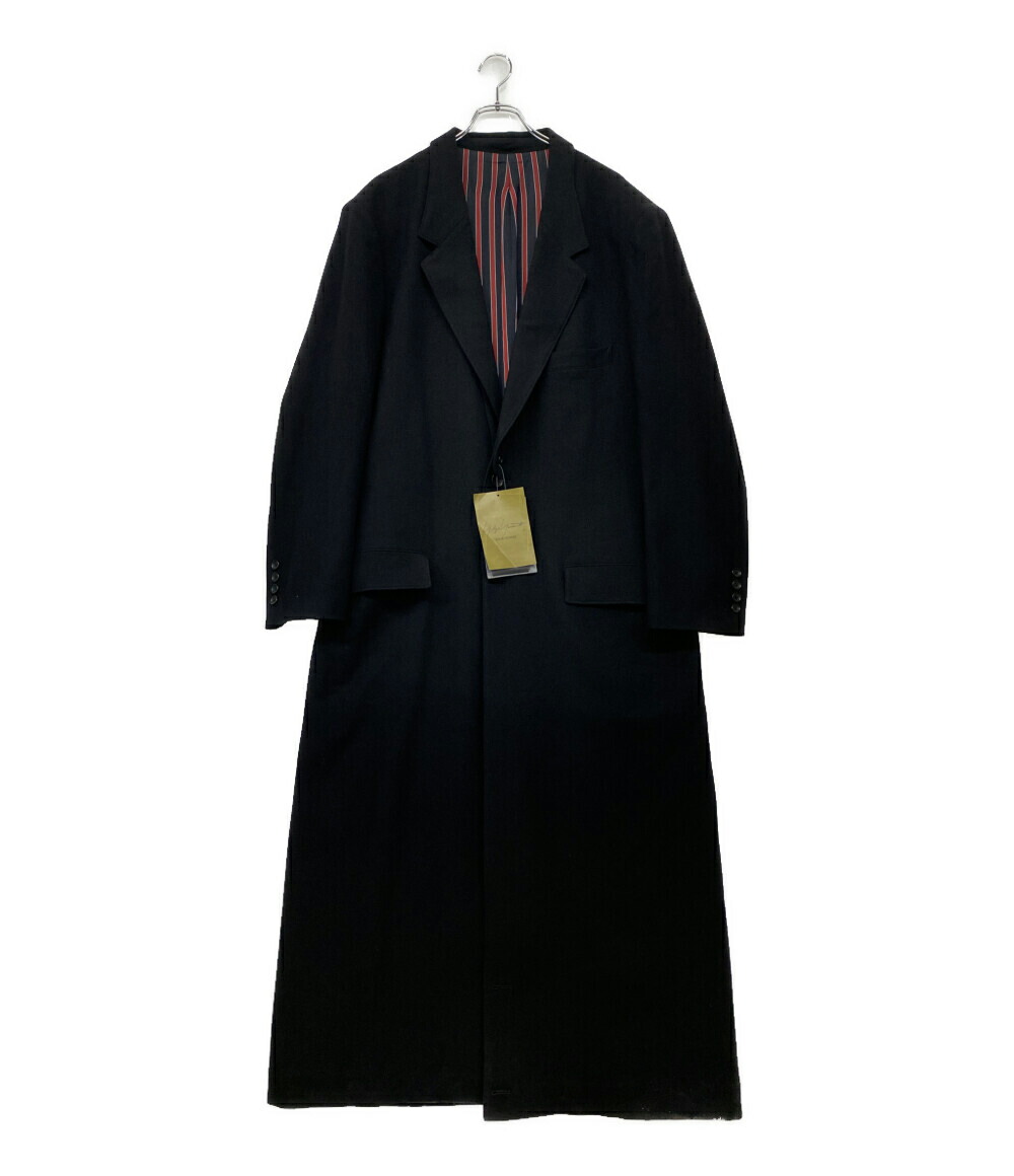 yohji yamamoto 22ss TUXEDO GATHER コート WOOL GABARDINE ASYMMETRY LAPEL JACKET(S Black): Yohji