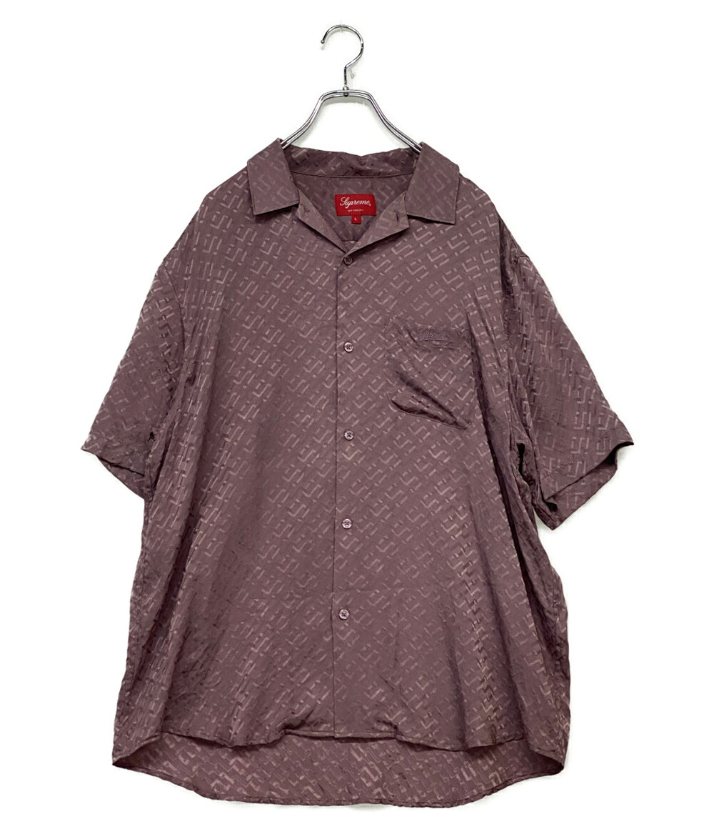 【中古】 シュプリーム 半袖プルオーバー 絹地 TONAL MONOGRAM SILK S S SHIRT メンズ SIZE L Supreme