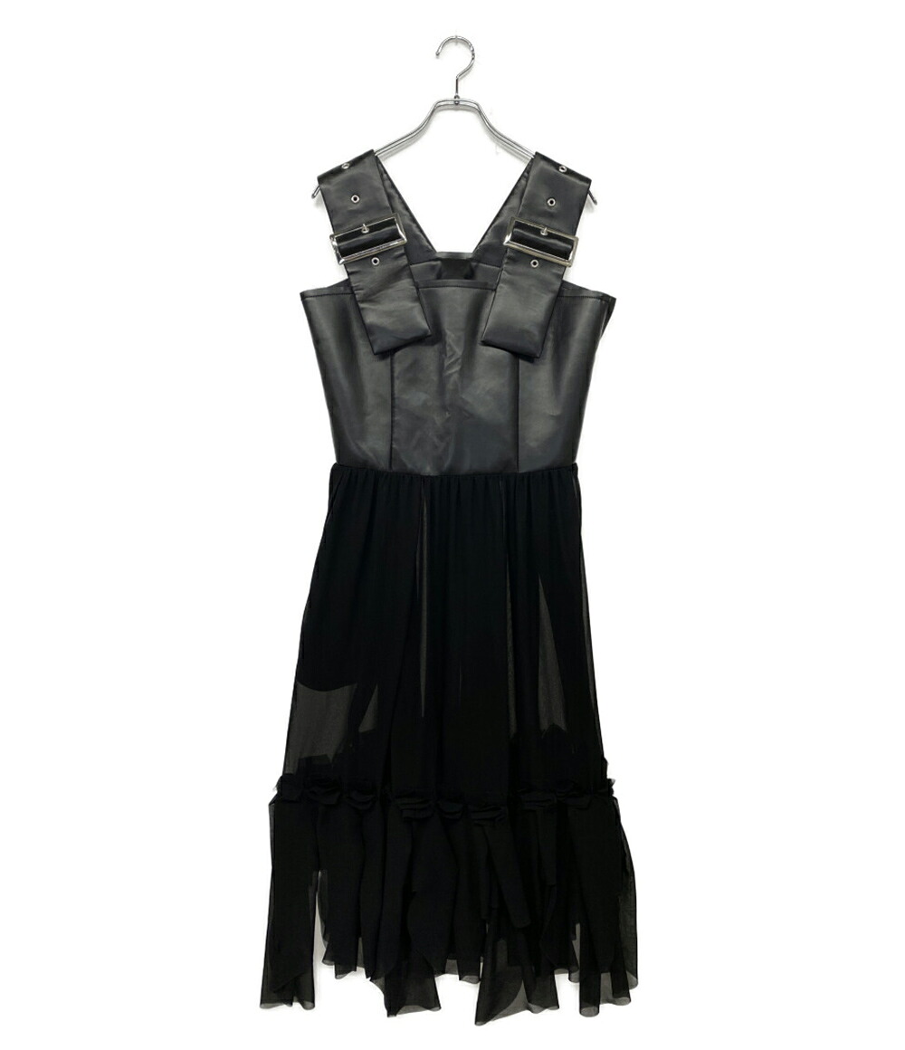 【中古】 コムデギャルソン ショルダーワンピース フェイクレザー切替 24AW GN-A009 レディース SIZE S COMME des GARCONS|Rehello by BOOKOFF